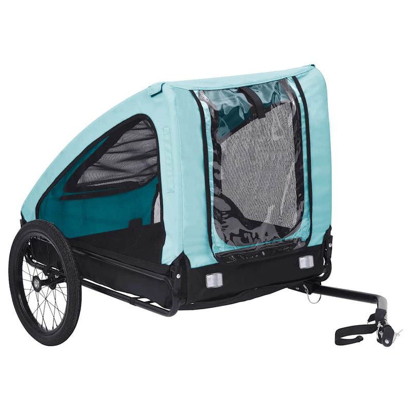 Load image into Gallery viewer, Vidaxl hondenfietstrailer blauw en zwart
