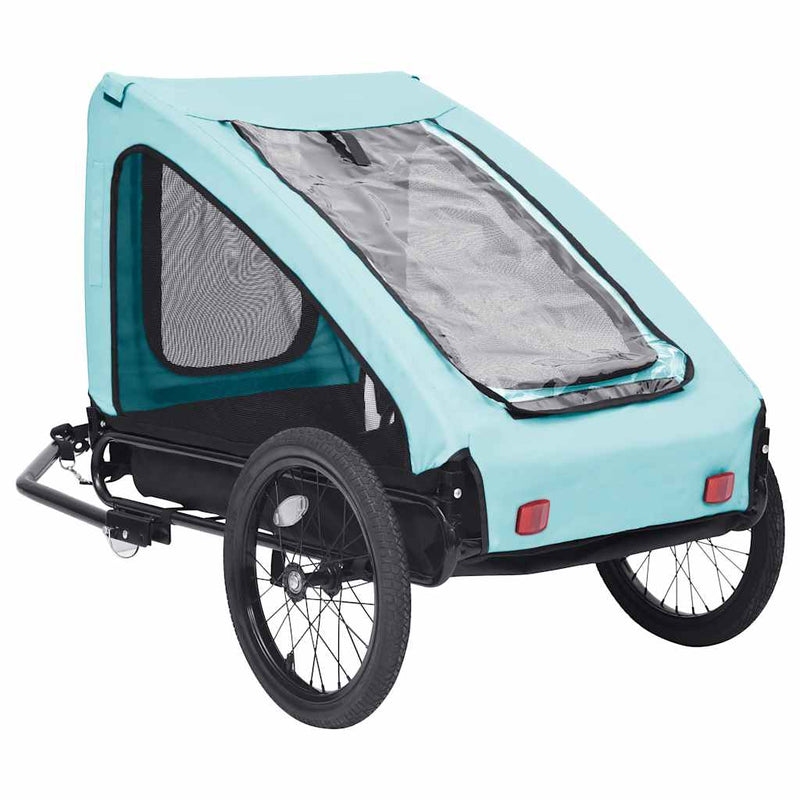 Load image into Gallery viewer, Vidaxl hondenfietstrailer blauw en zwart
