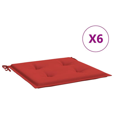 Vidaxl tuinstoelkussens 6 st 40x40x4 cm oxford stof rood