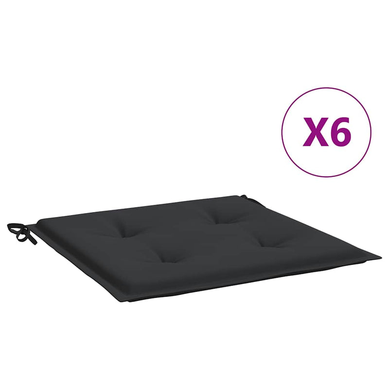 Load image into Gallery viewer, Vidaxl tuinstoelkussens 6 st 40x40x4 cm oxford stof zwart
