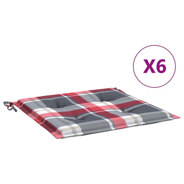 Vidaxl tuinstoelkussens 6 st 40x40x4 cm oxford stof ruitpatroon rood