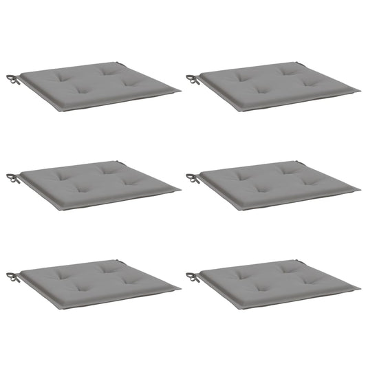 Vidaxl tuinstoelkussens 6 st 50x50x4 cm oxford stof grijs
