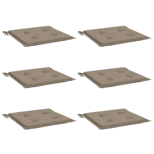 Vidaxl tuinstoelkussens 6 st 50x50x3 cm oxford stof taupe