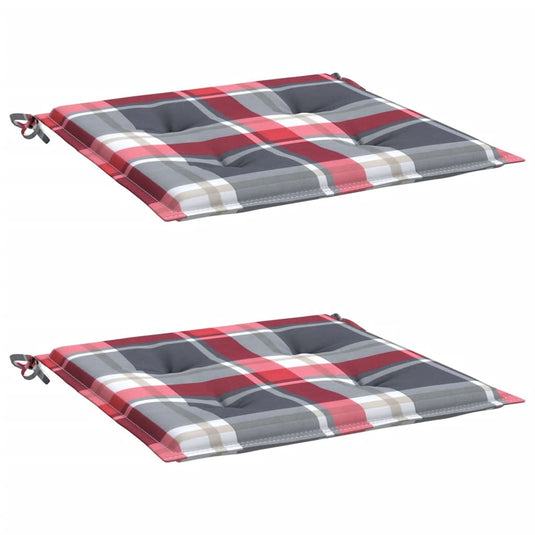 Vidaxl tuinstoelkussens 2 st 50x50x4 cm oxford stof ruitpatroon rood