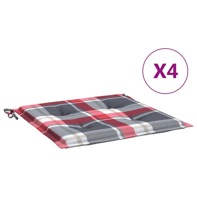Load image into Gallery viewer, Vidaxl tuinstoelkussens 4 st 50x50x4 cm oxford stof ruitpatroon rood
