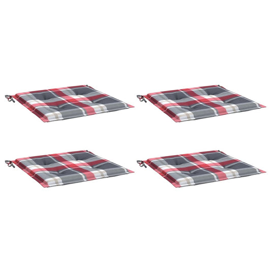 Vidaxl tuinstoelkussens 4 st 50x50x4 cm oxford stof ruitpatroon rood