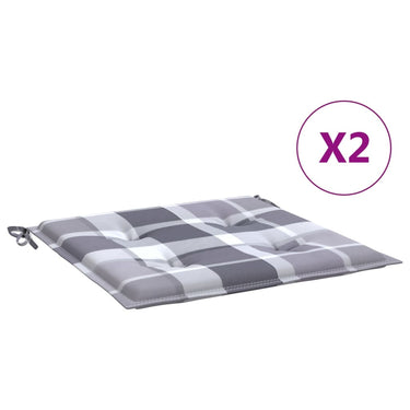Vidaxl tuinstoelkussens 2 st 50x50x4 cm oxford stof ruitpatroon grijs
