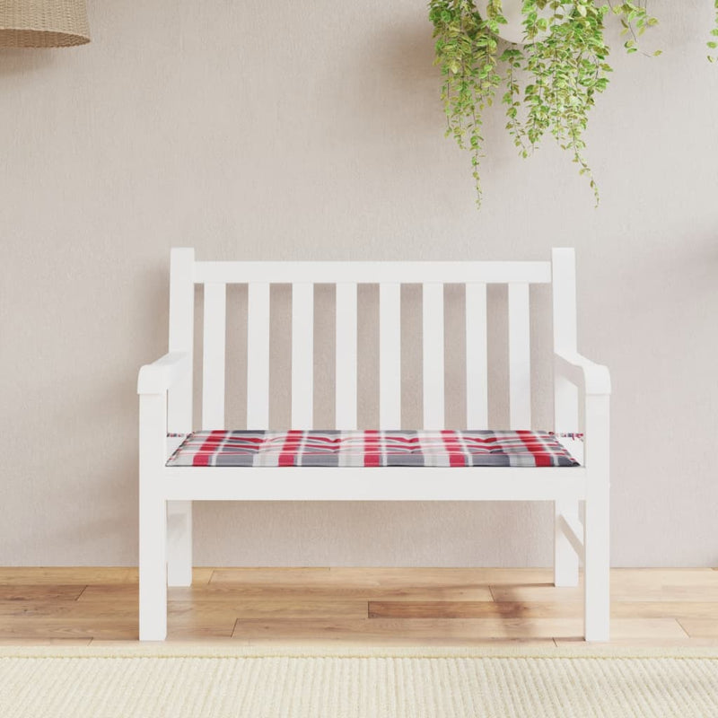 Load image into Gallery viewer, Vidaxl tuinbankkussen 100x50x3 cm oxford stof ruitpatroon rood
