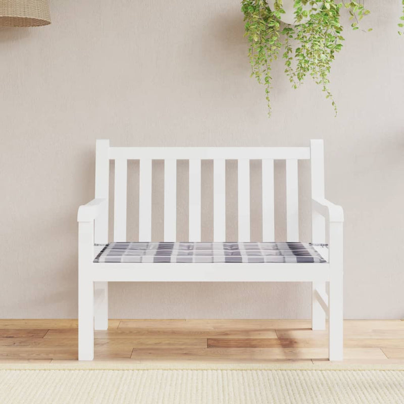 Load image into Gallery viewer, Vidaxl tuinbankkussen 100x50x3 cm oxford stof ruitpatroon grijs
