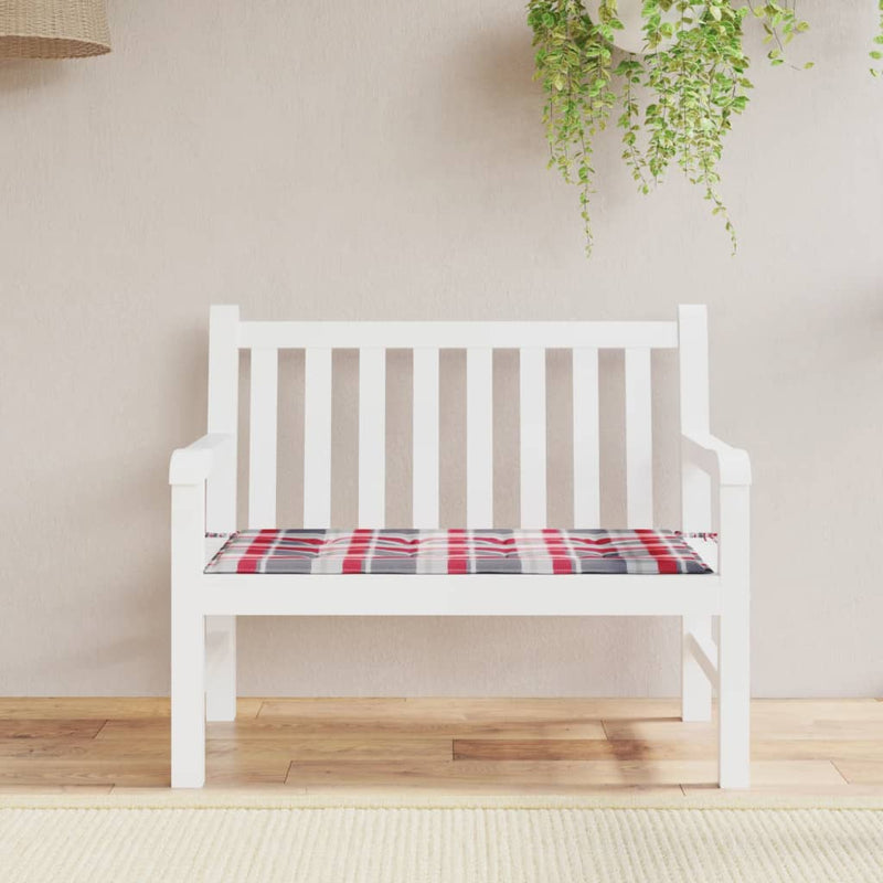 Load image into Gallery viewer, VidaXL Tuinbankkussen 120x50x3 cm oxford stof ruitpatroon rood
