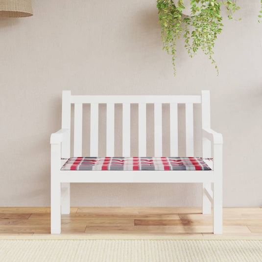VidaXL Tuinbankkussen 120x50x3 cm oxford stof ruitpatroon rood