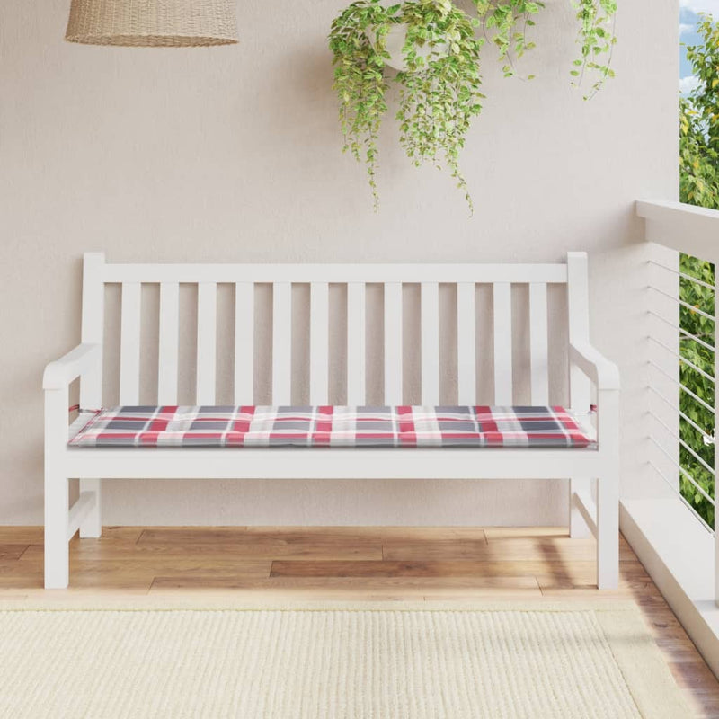 Load image into Gallery viewer, Vidaxl tuinbankkussen 150x50x3 cm oxford stof ruitpatroon rood
