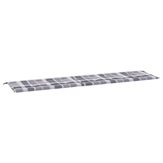 Vidaxl tuinbankkussen 200x50x4 cm oxford stof ruitpatroon grijs