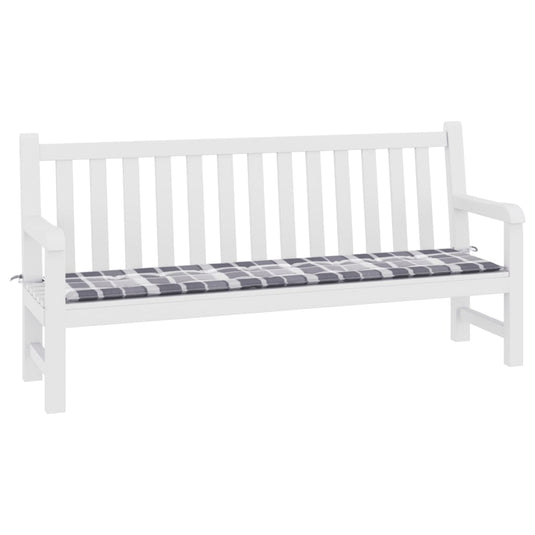 Vidaxl tuinbankkussen 200x50x4 cm oxford stof ruitpatroon grijs