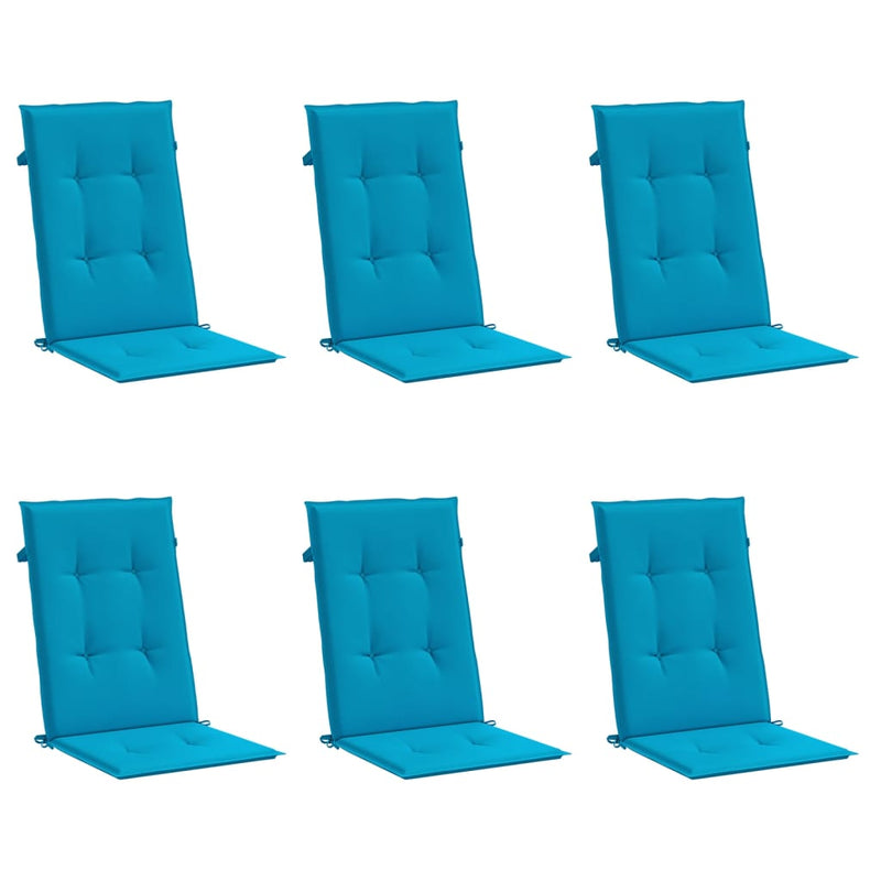 Load image into Gallery viewer, Vidaxl tuinstoelkussens 6 st hoge rug 120x50x3 cm stof blauw
