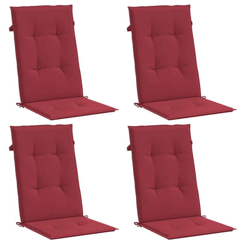 Load image into Gallery viewer, Vidaxl tuinstoelkussens 4 st hoge rug 120x50x3 cm stof wijnrood
