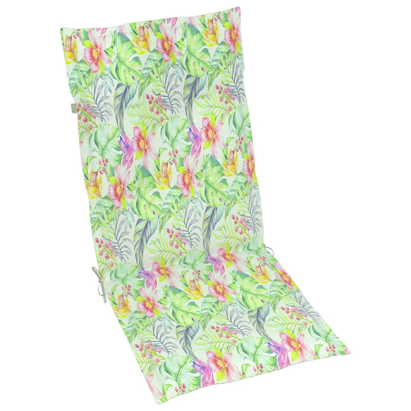 Load image into Gallery viewer, VidaXL Tuinstoelkussens 4 st hoge rug bladpatroon 120x50x3 cm stof
