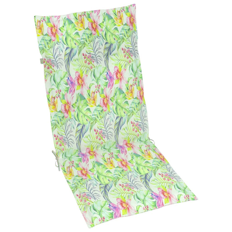 Load image into Gallery viewer, VidaXL Tuinstoelkussens 4 st hoge rug bladpatroon 120x50x3 cm stof
