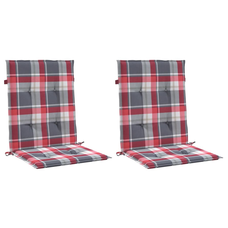 Load image into Gallery viewer, Vidaxl tuinstoelkussens 2 st 100x50x3 cm oxford stof ruitpatroon rood
