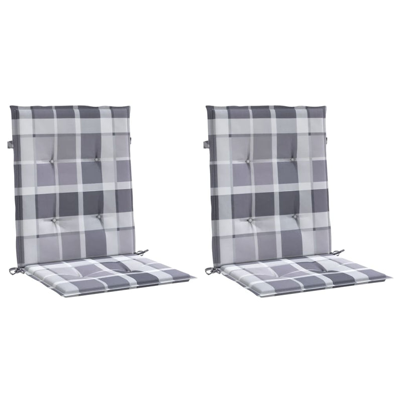 Load image into Gallery viewer, Vidaxl tuinstoelkussens 2 st 100x50x3 cm oxford stof ruitpatroon grijs
