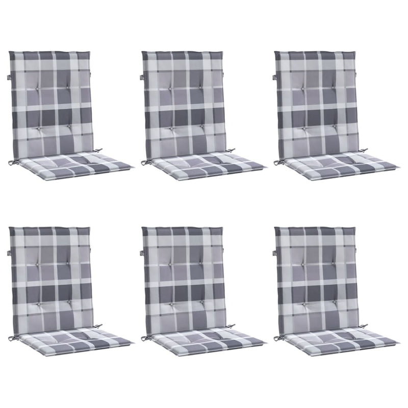 Load image into Gallery viewer, Vidaxl tuinstoelkussens 6 st 100x50x3 cm oxford stof ruitpatroon grijs
