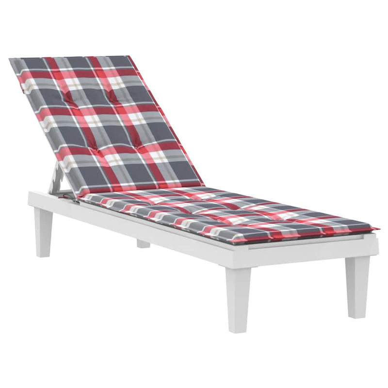 Afbeelding laden in galerijviewer, Vidaxl terrasstoelkussen ruitpatroon (75+105)x50x4 cm rood
