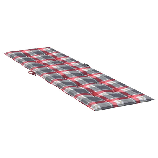 Vidaxl terrasstoelkussen ruitpatroon (75+105)x50x4 cm rood