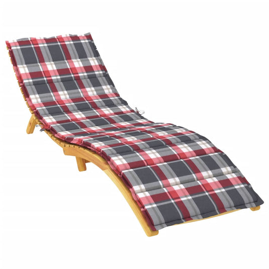 Vidaxl ligbedkussen 200x70x3 cm oxford stof ruitpatroon rood