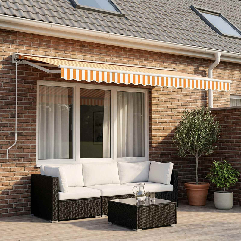 Load image into Gallery viewer, Vidaxl vervangingsdoek voor luifel 500x350 cm polyester geel en wit
