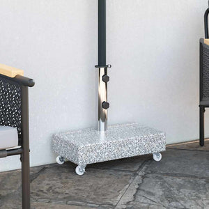 Vidaxl parasolvoet 45x25x8 cm graniet lichtgrijs