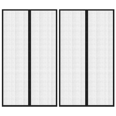 Vidaxl insectendeurgordijnen 2 st magnetisch 200x80 cm zwart