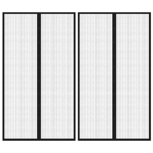 Vidaxl insectendeurgordijnen 2 st magnetisch 200x80 cm zwart