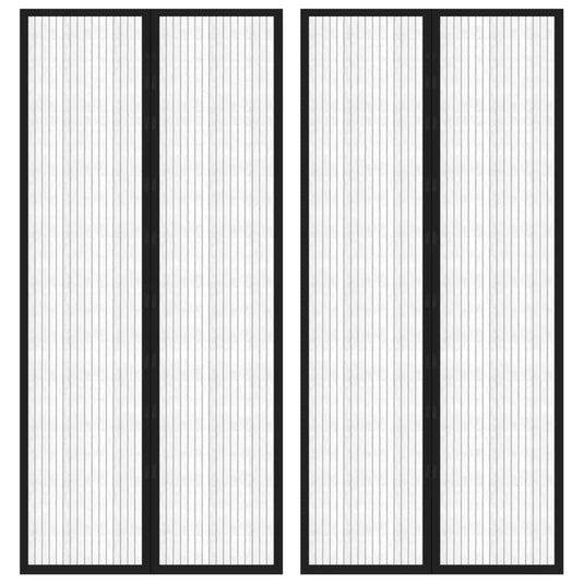 Vidaxl insectendeurgordijnen 2 st magnetisch 210x90 cm zwart