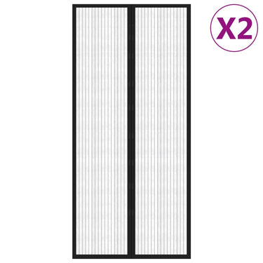 Vidaxl insectendeurgordijnen 2 st magnetisch 210x90 cm zwart