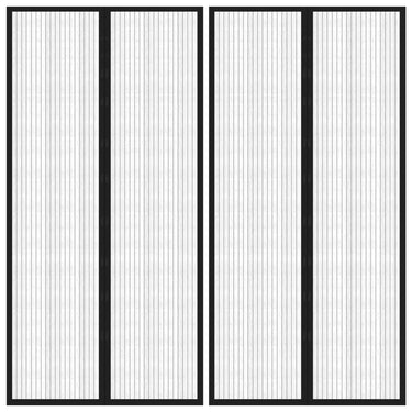 Vidaxl insectendeurgordijnen 2 st magnetisch 220x100 cm zwart