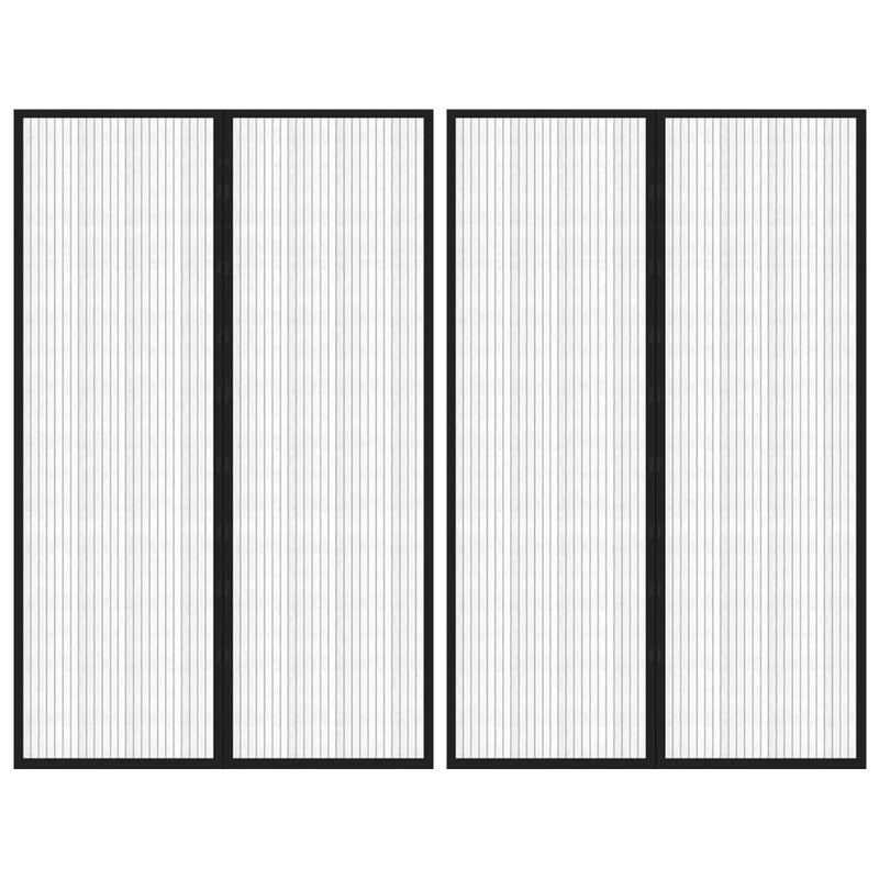 Load image into Gallery viewer, Vidaxl insectendeurgordijnen 2 st magnetisch 220x130 cm zwart
