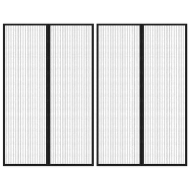 Vidaxl insectendeurgordijnen 2 st magnetisch 220x130 cm zwart