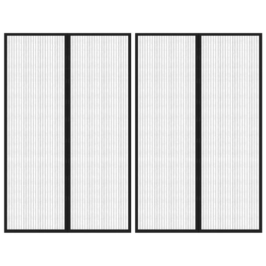 Vidaxl insectendeurgordijnen 2 st magnetisch 220x130 cm zwart