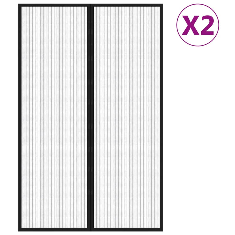 Load image into Gallery viewer, Vidaxl insectendeurgordijnen 2 st magnetisch 220x130 cm zwart
