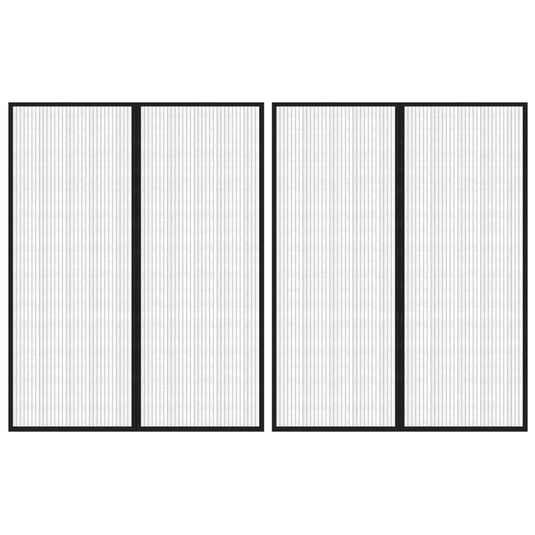 Vidaxl insectendeurgordijnen 2 st magnetisch 230x160 cm zwart