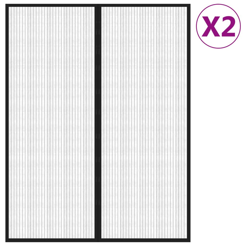 Load image into Gallery viewer, Vidaxl insectendeurgordijnen 2 st magnetisch 230x160 cm zwart
