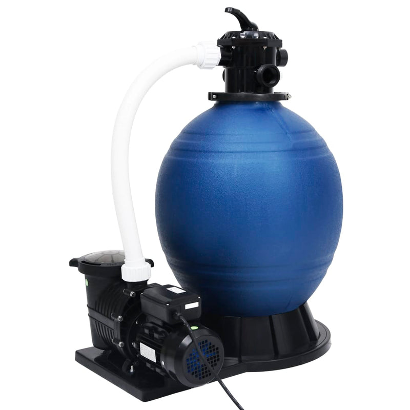 Load image into Gallery viewer, VidaXL Zandfilter met 7 instellingen en 1000 W pomp blauw en zwart
