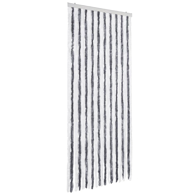 Load image into Gallery viewer, Vidaxl vliegengordijn 90x200 cm chenille grijs en wit
