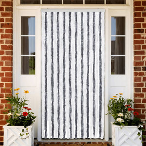 Vidaxl vliegengordijn 90x200 cm chenille grijs en wit