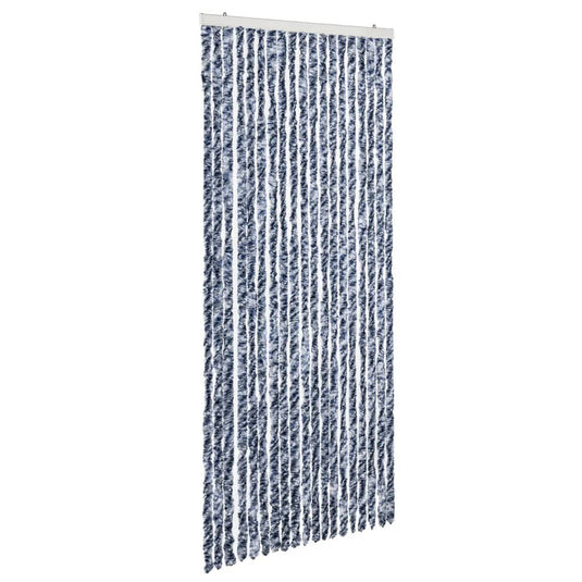 Vidaxl vliegengordijn 56x200 cm chenille blauw en wit