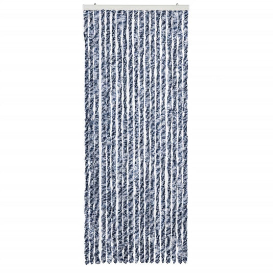 Vidaxl vliegengordijn 56x200 cm chenille blauw en wit