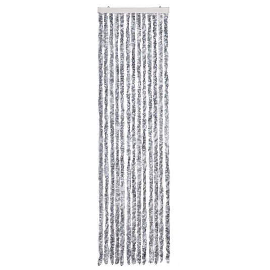 Vidaxl vliegengordijn 56x200 cm chenille wit en grijs