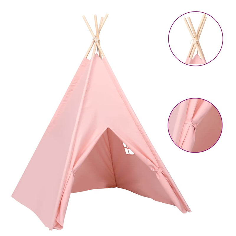 Afbeelding laden in galerijviewer, Vidaxl kindertipitent met tas 120x120x150 cm peachskin roze
