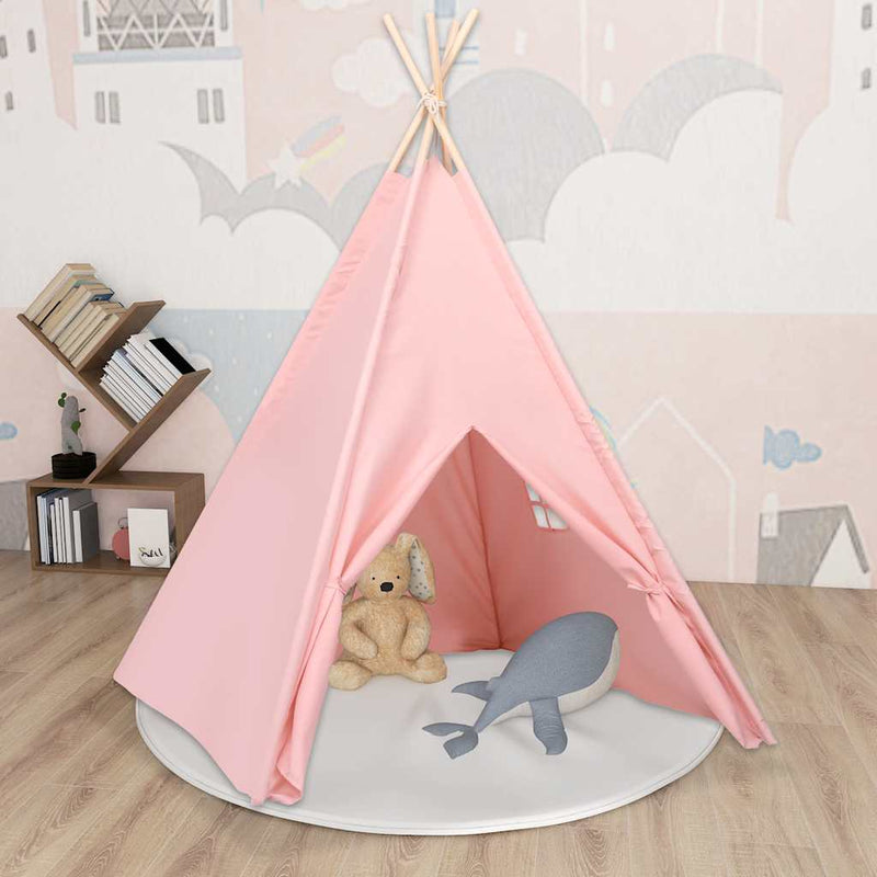 Afbeelding laden in galerijviewer, Vidaxl kindertipitent met tas 120x120x150 cm peachskin roze
