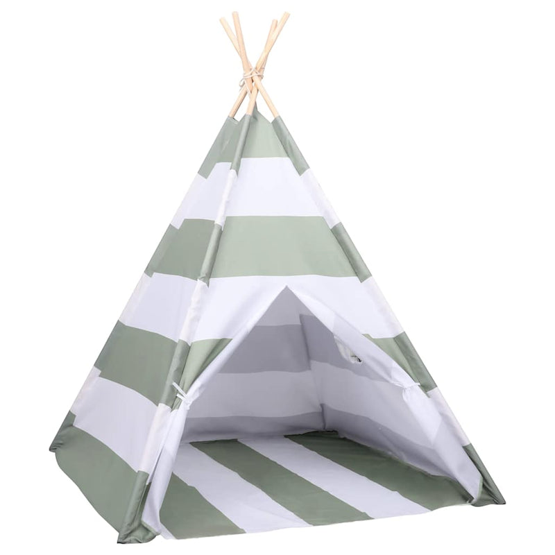 Afbeelding laden in galerijviewer, Vidaxl kindertent grijs en wit 120 x 120 x 150 cm massief grenenhout
